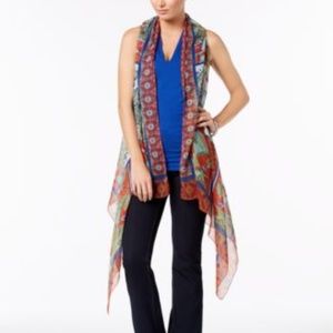 2 for $10 INC Drape-Front Printed Vest